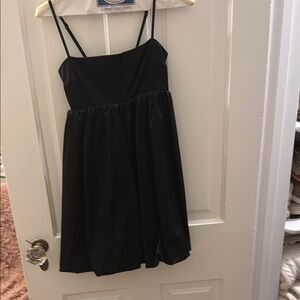 Elegant Aritzia Black Spaghetti Strap Satin Dress